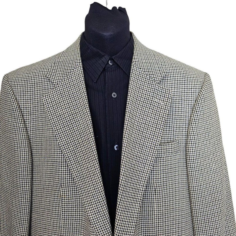Vintage Oscar De La Renta Silk/Wool Blend Blazer Suit Coat Herringbone Size 42L - Picture 3 of 9
